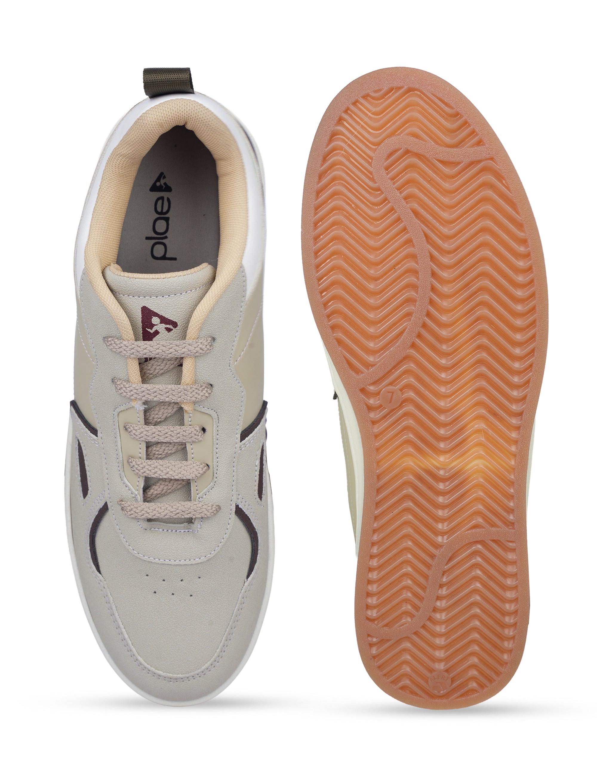 PLAE - Maxico Men Lace Up Casual Sneaker – Beige/Brown