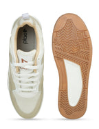 PLAE - Combat Men Lace Up Casual Sneaker – White/Beige