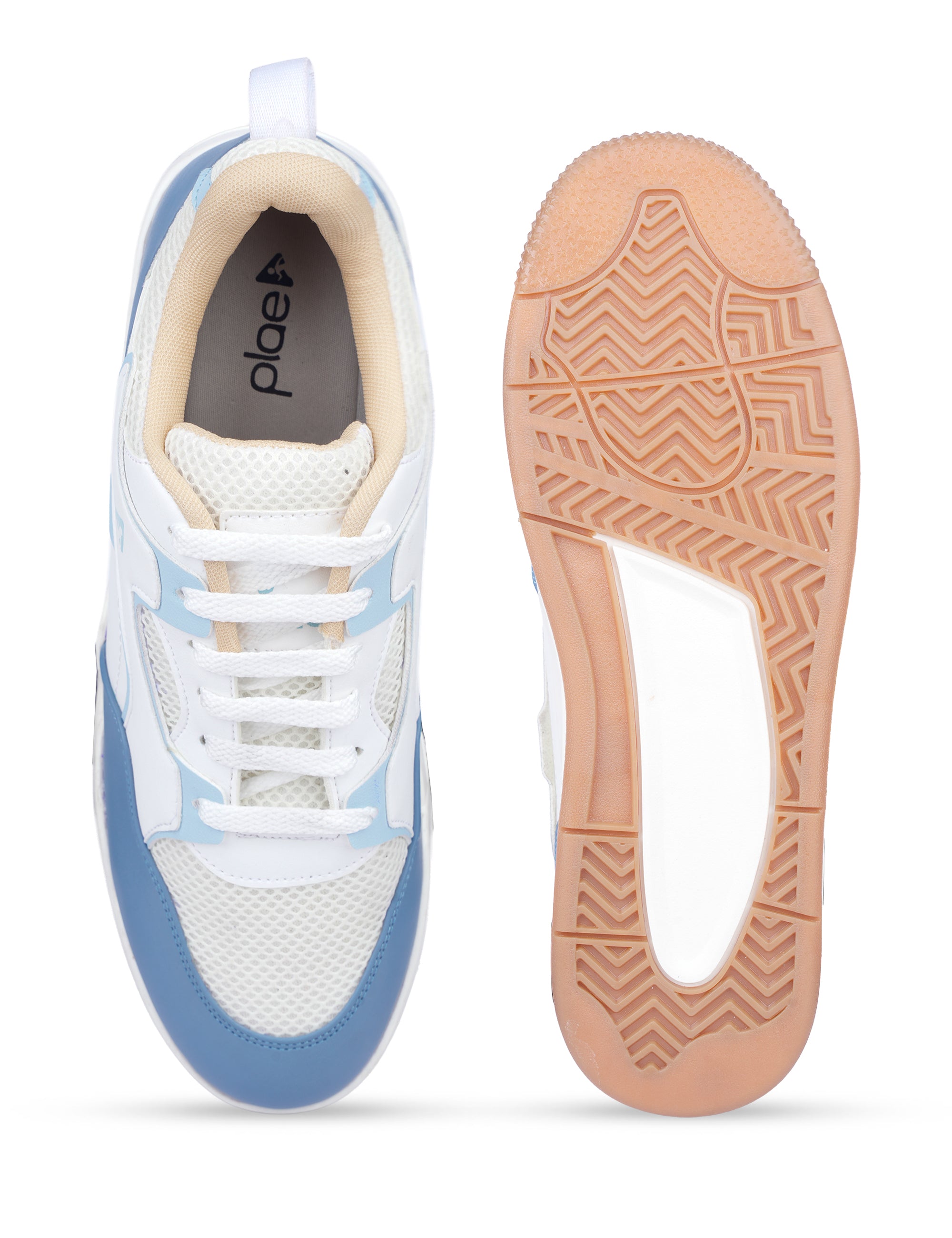 PLAE - Combat Men Lace Up Casual Sneaker – White/Blue