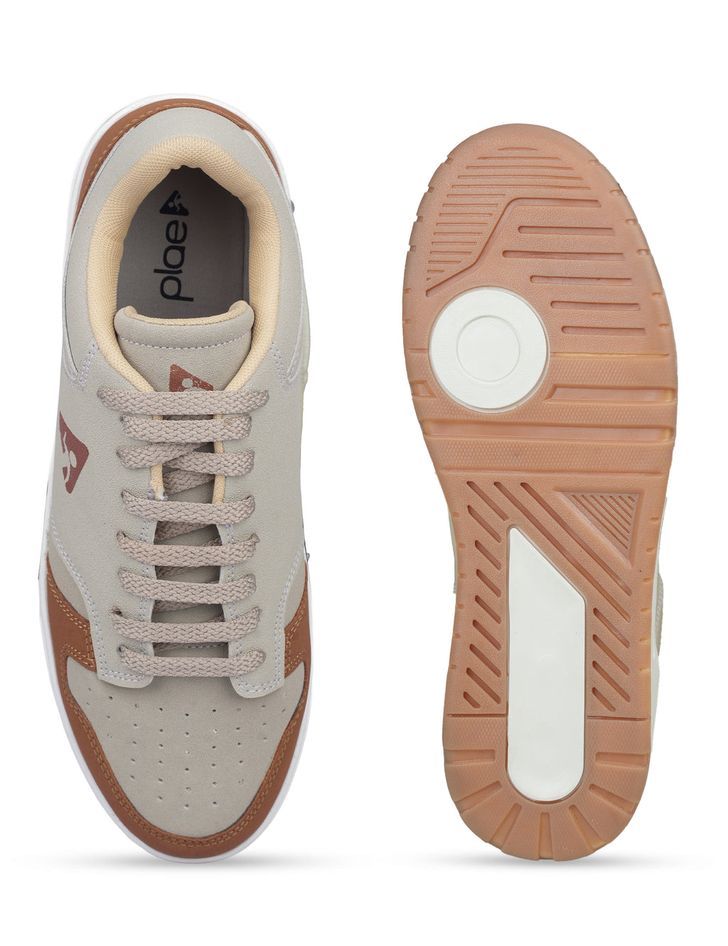 PLAE - Classic Men Lace Up Casual Sneaker – Beige/Rust