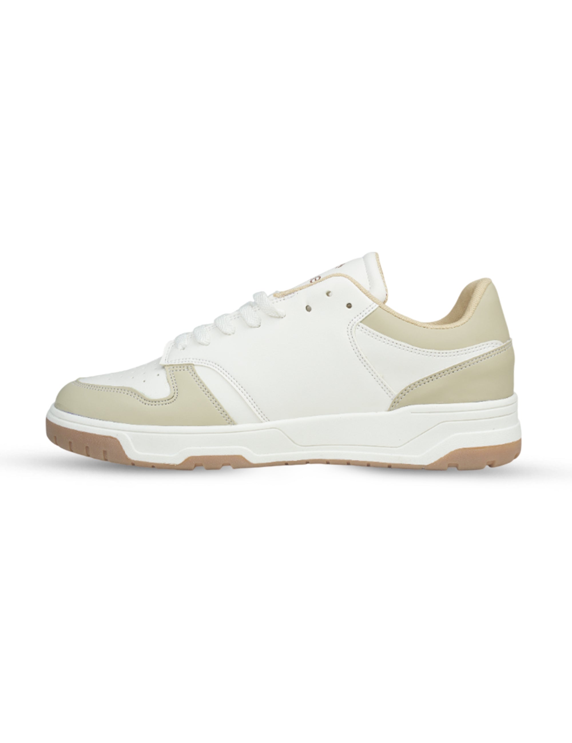 PLAE - Classic Men Lace Up Casual Sneaker – White/Beige