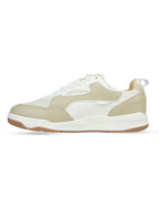 PLAE - Combat Men Lace Up Casual Sneaker – White/Beige