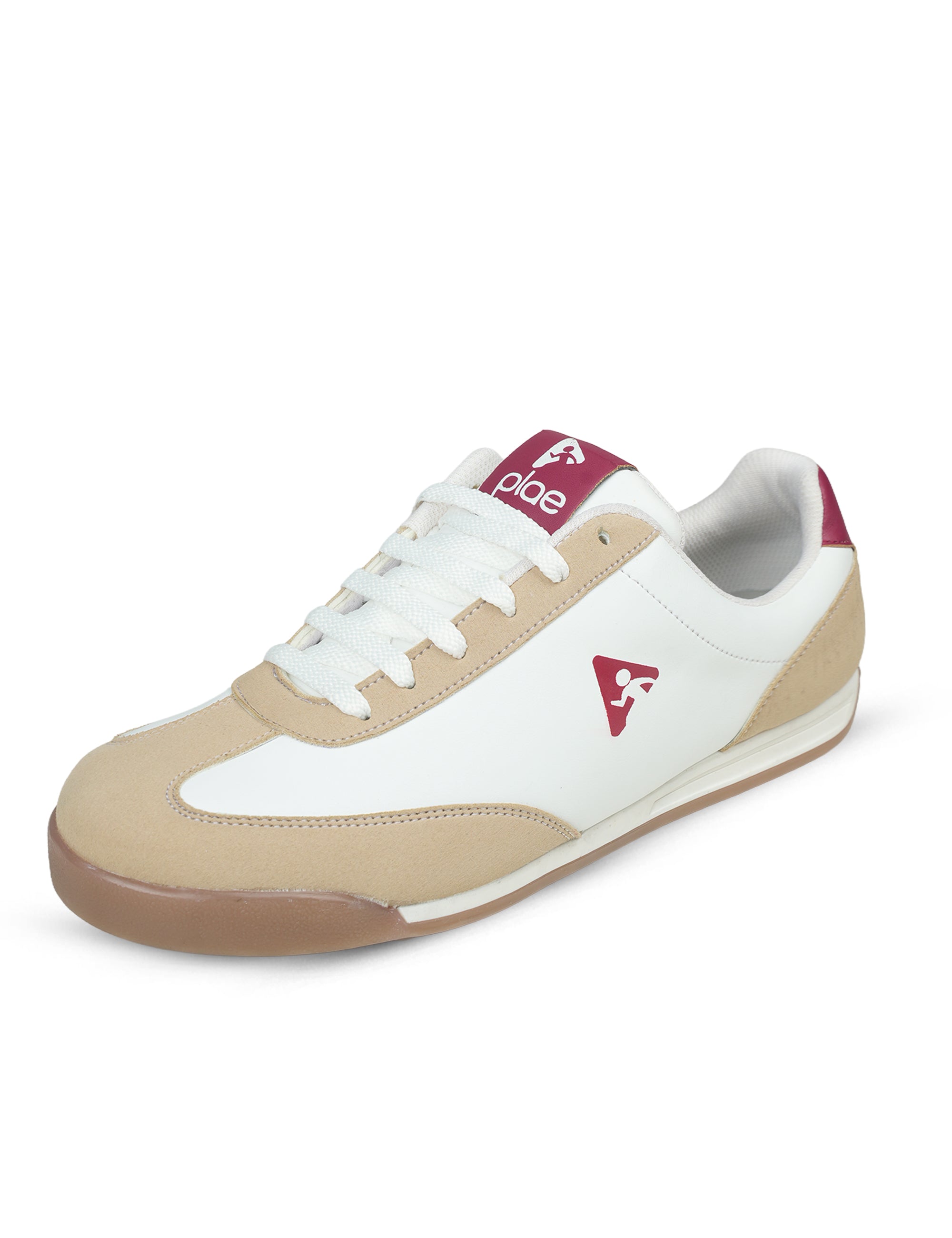 PLAE X-Men Lace-Up Casual Sneakers – White/Beige