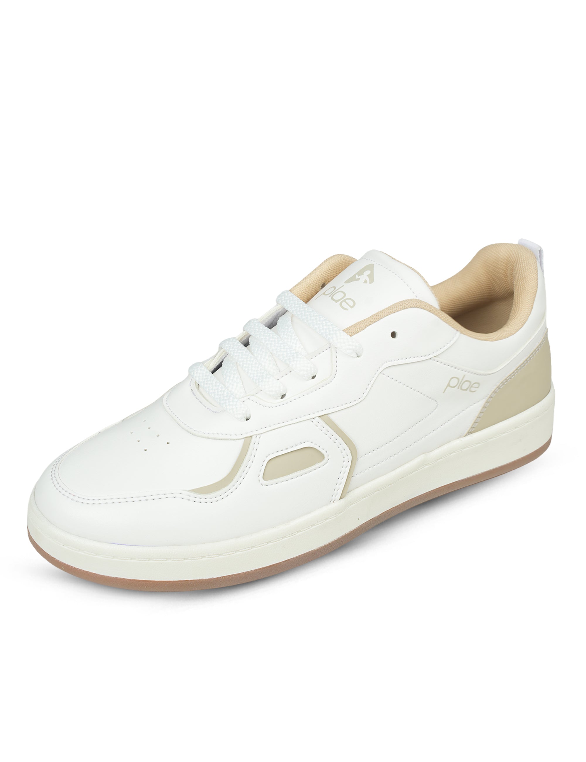 PLAE - Maxico Men Lace Up Casual Sneaker – White/Beige