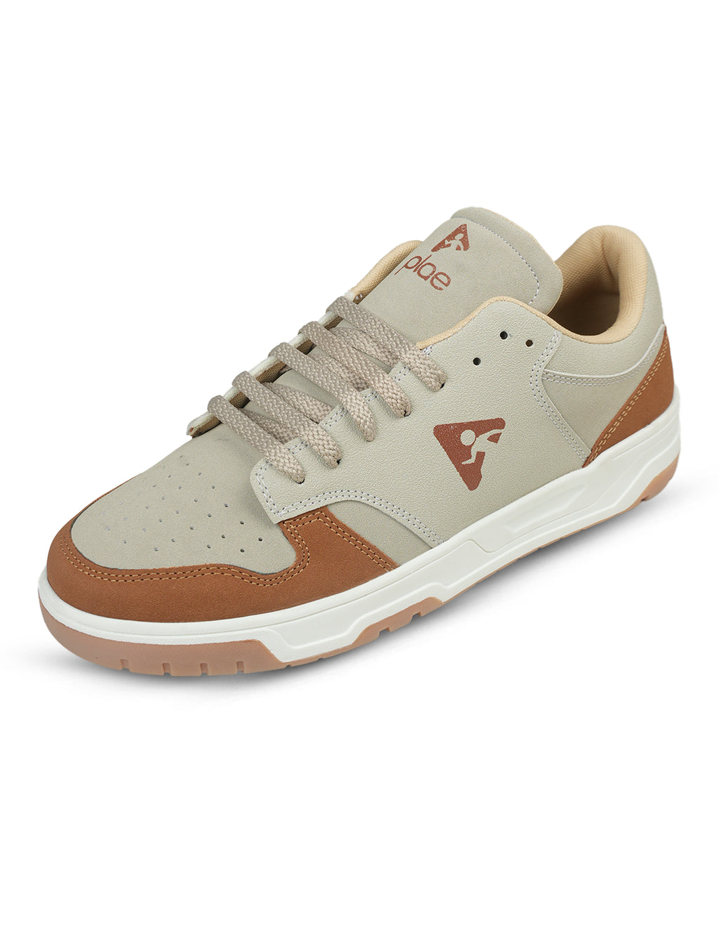 PLAE - Classic Men Lace Up Casual Sneaker – Beige/Rust