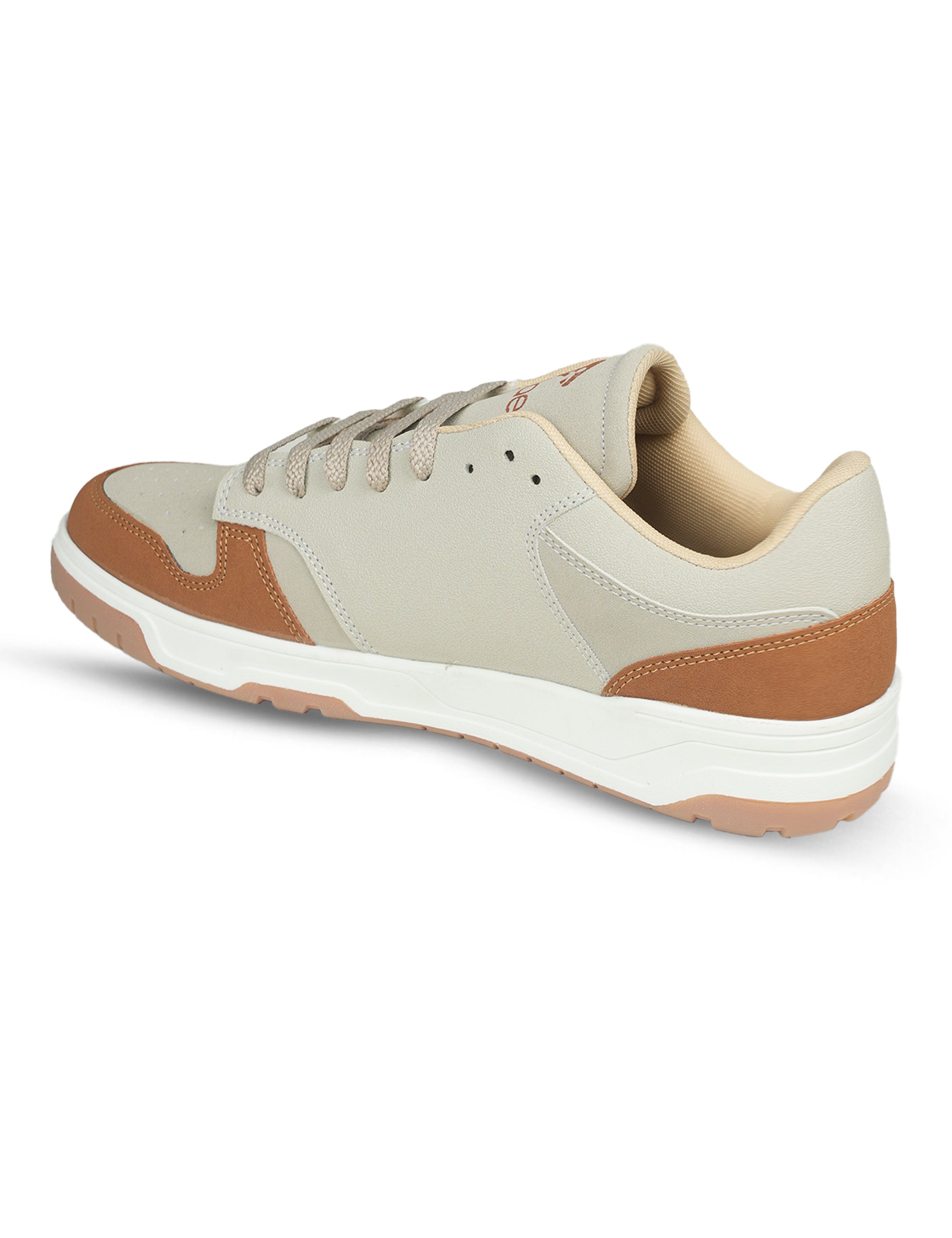 PLAE - Classic Men Lace Up Casual Sneaker – Beige/Rust