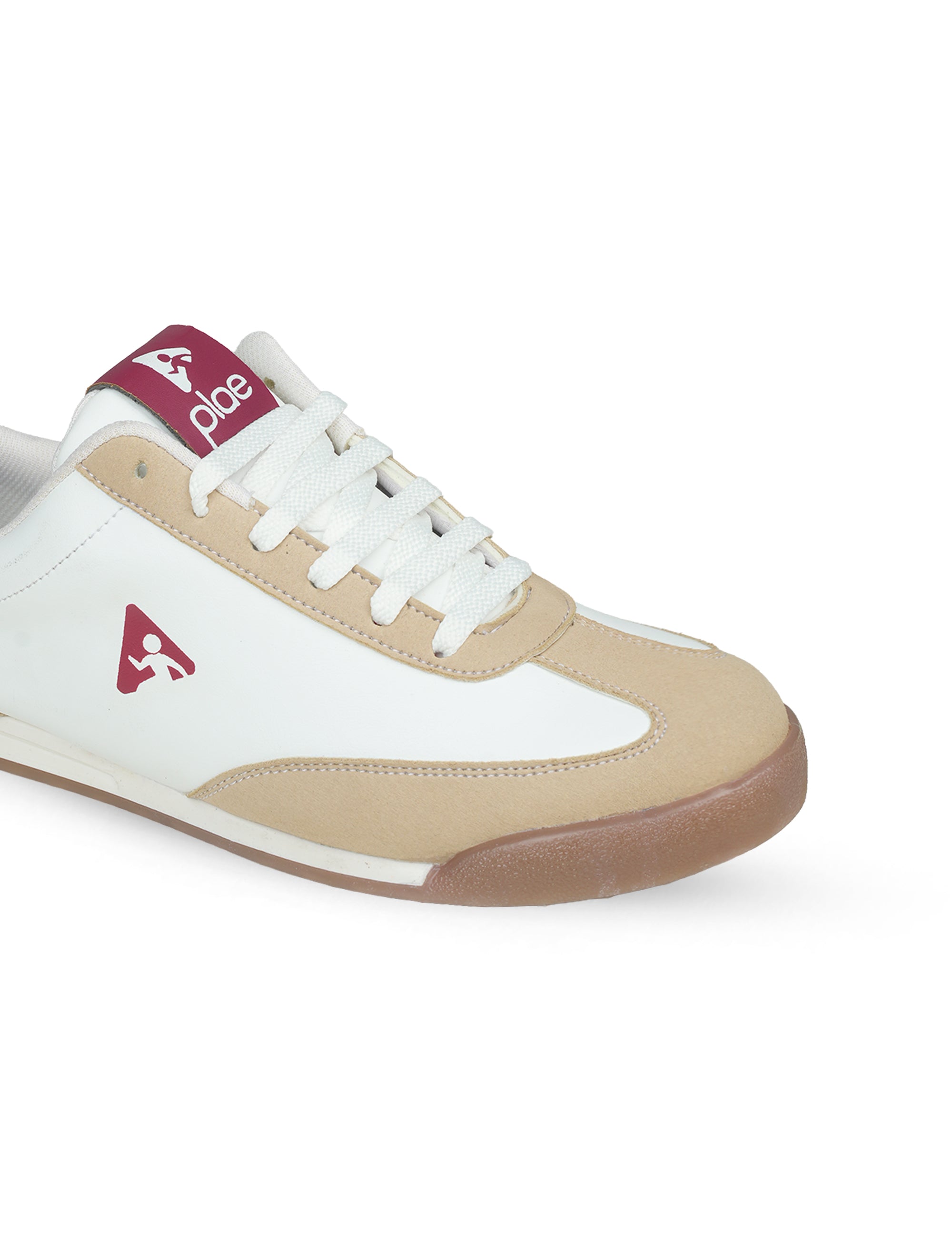 PLAE X-Men Lace-Up Casual Sneakers – White/Beige