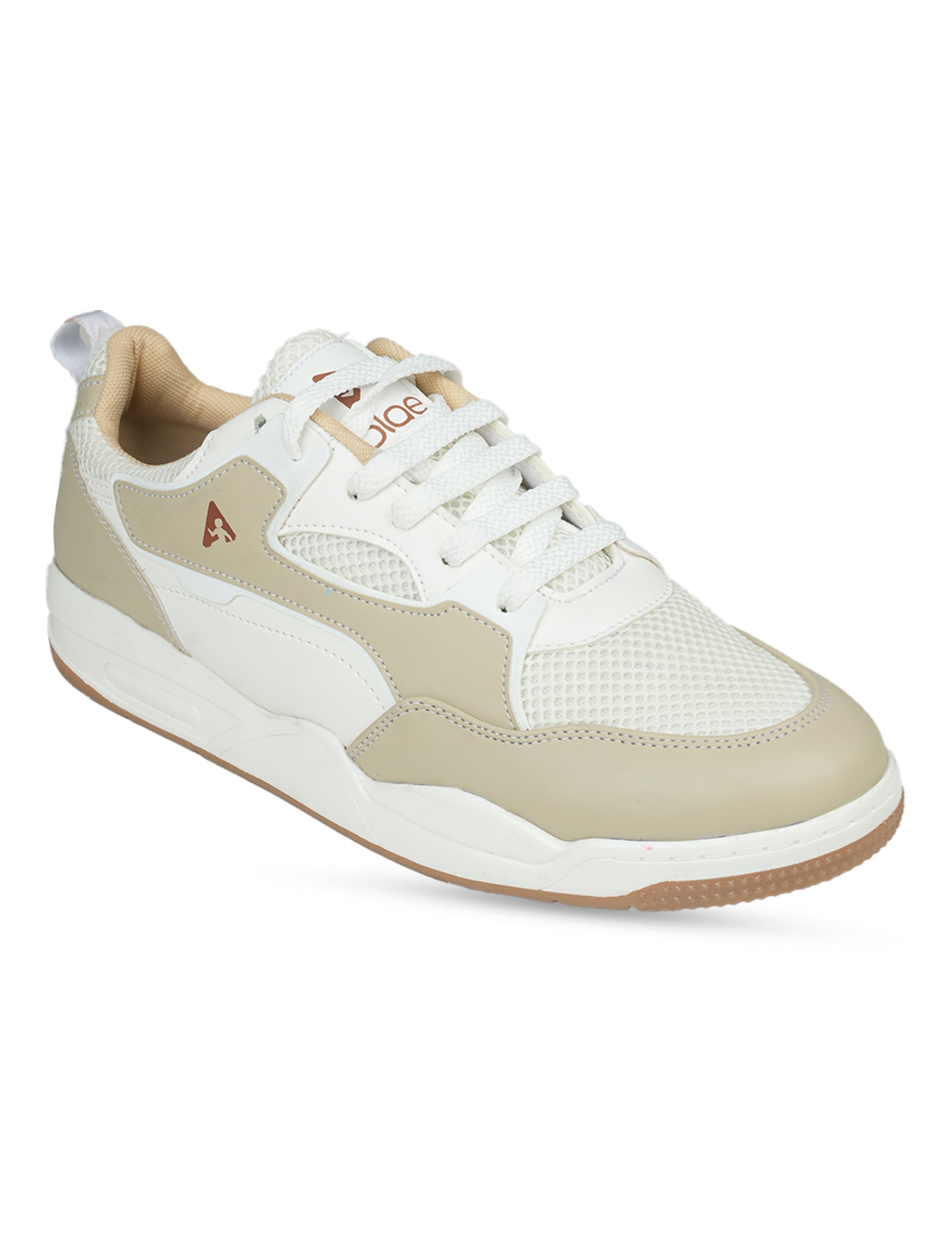 PLAE - Combat Men Lace Up Casual Sneaker – White/Beige