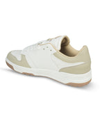 PLAE - Classic Men Lace Up Casual Sneaker – White/Beige