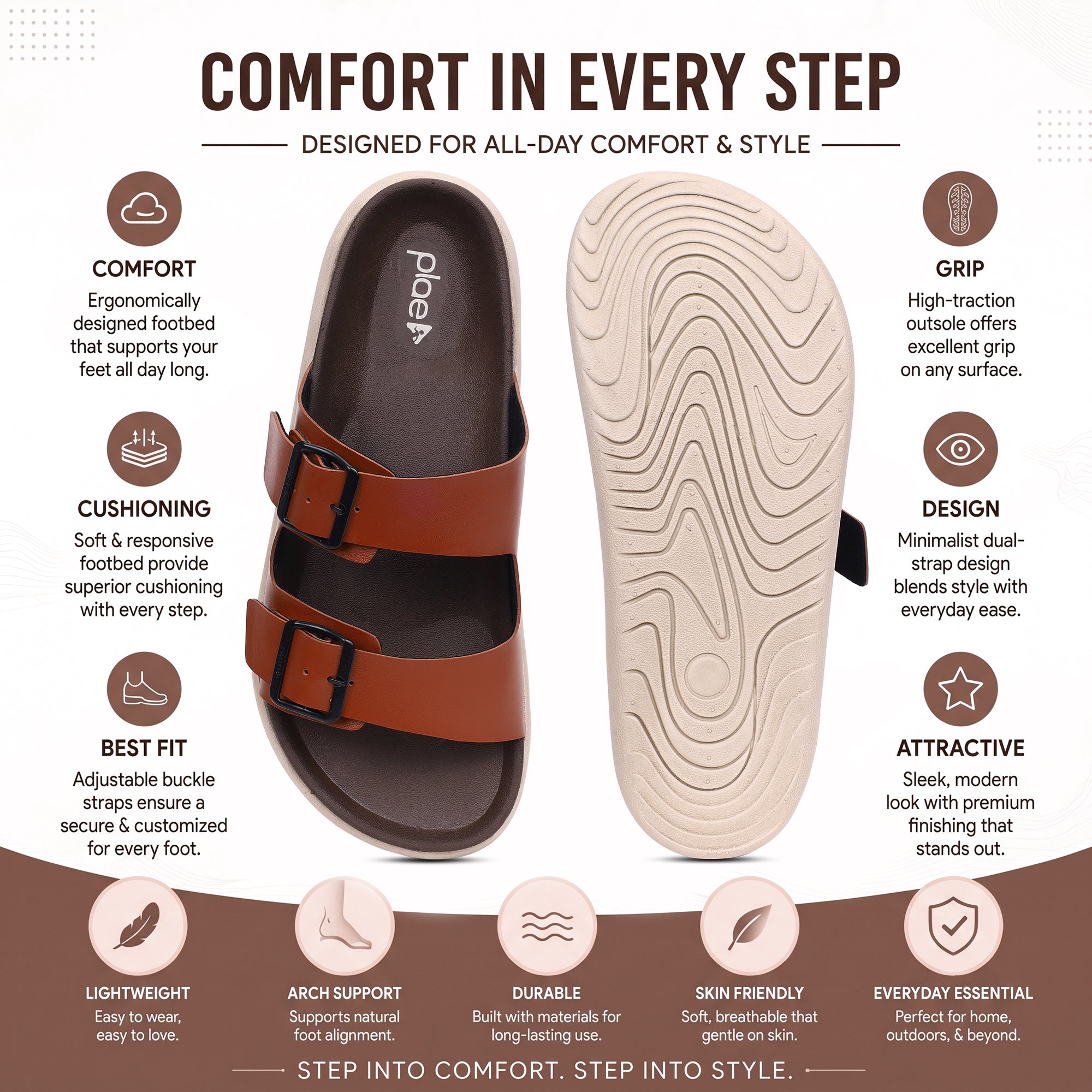 PLAE - Pace Men Casual Slipper – Tan
