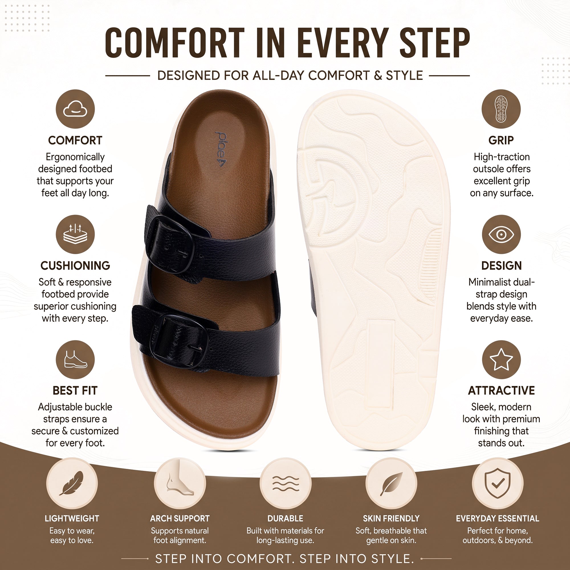 PLAE - Glide Women Casual Slipper – Black