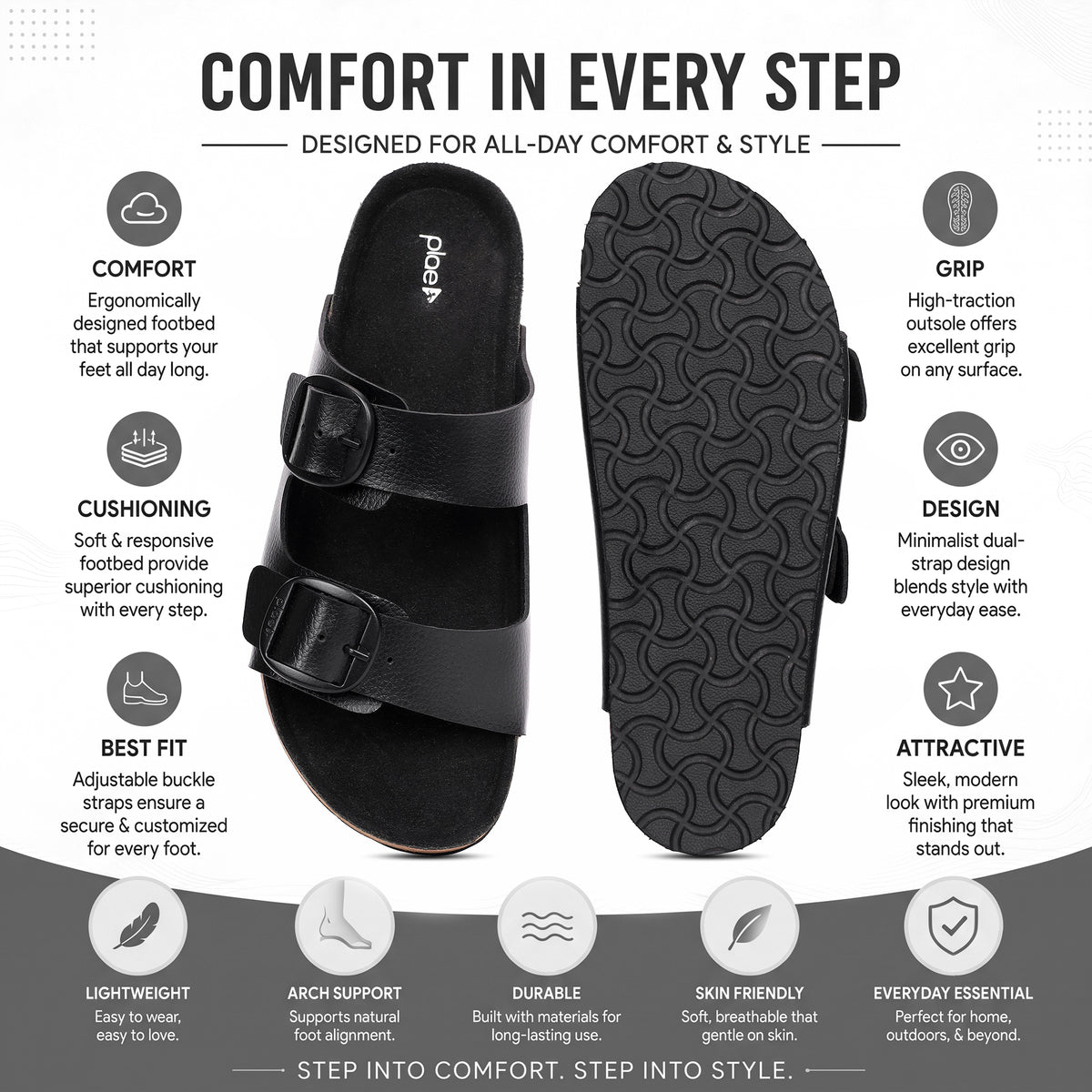 PLAE - Mist Women Casual Slipper – Black