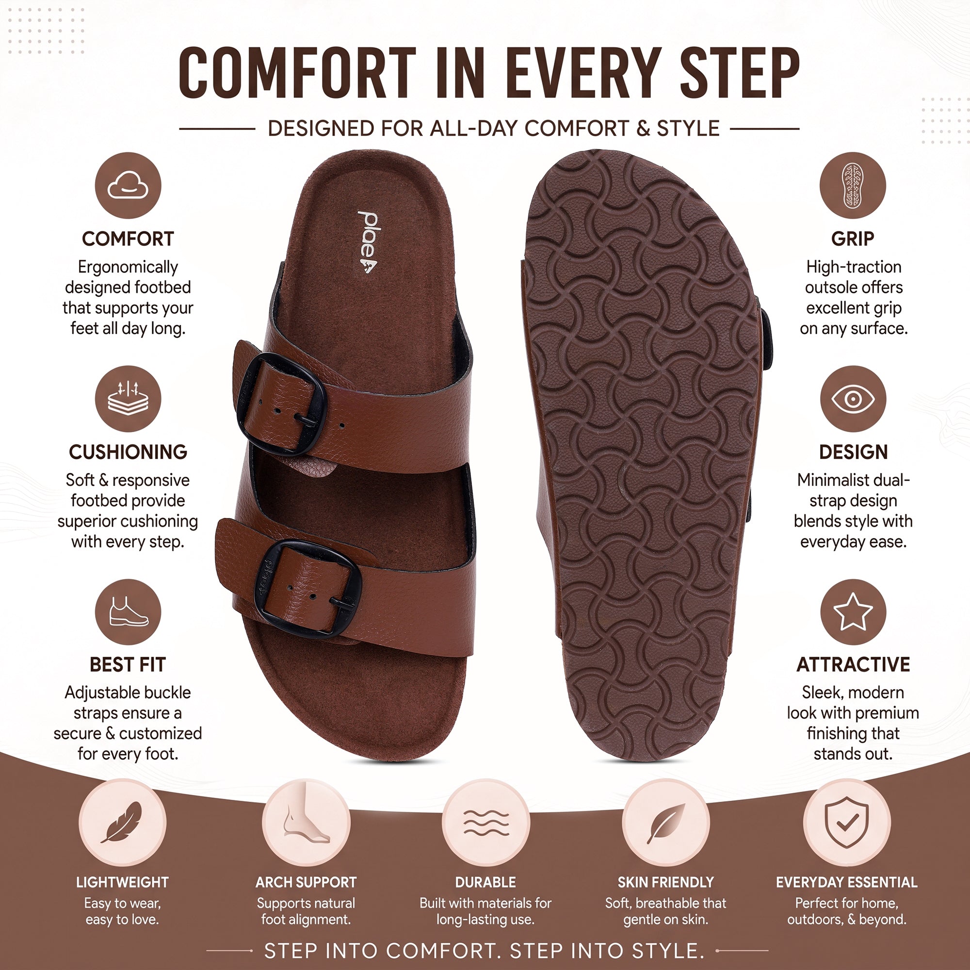 PLAE - Mist Women Casual Slipper – Brown