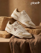 PLAE - Classic Men Lace Up Casual Sneaker – White/Beige