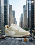 PLAE - Combat Men Lace Up Casual Sneaker – White/Beige