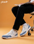 PLAE - Combat Men Lace Up Casual Sneaker – White/Blue