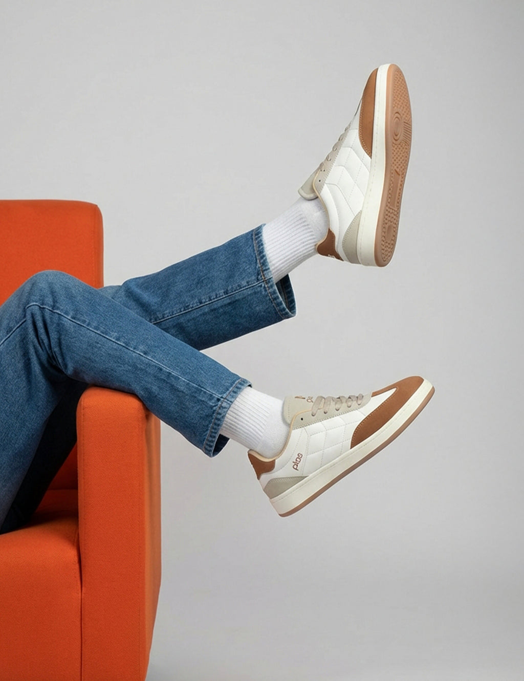 PLAE - Urban Breez Men Lace Up Casual Sneaker White/Rust
