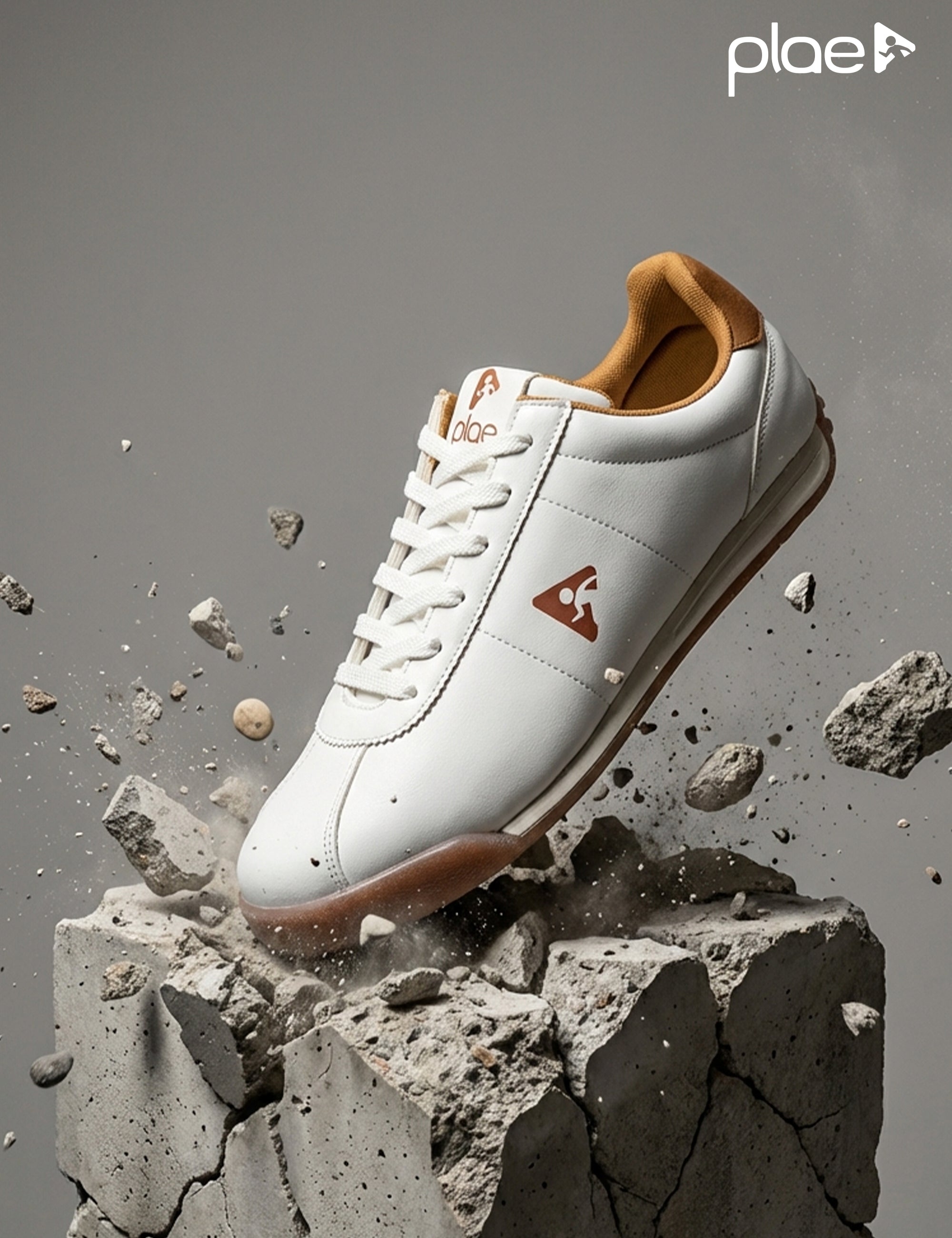 PLAE - Boomer Men Lace Up Casual Sneaker – White