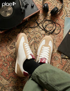 PLAE X-Men Lace-Up Casual Sneakers – White/Beige