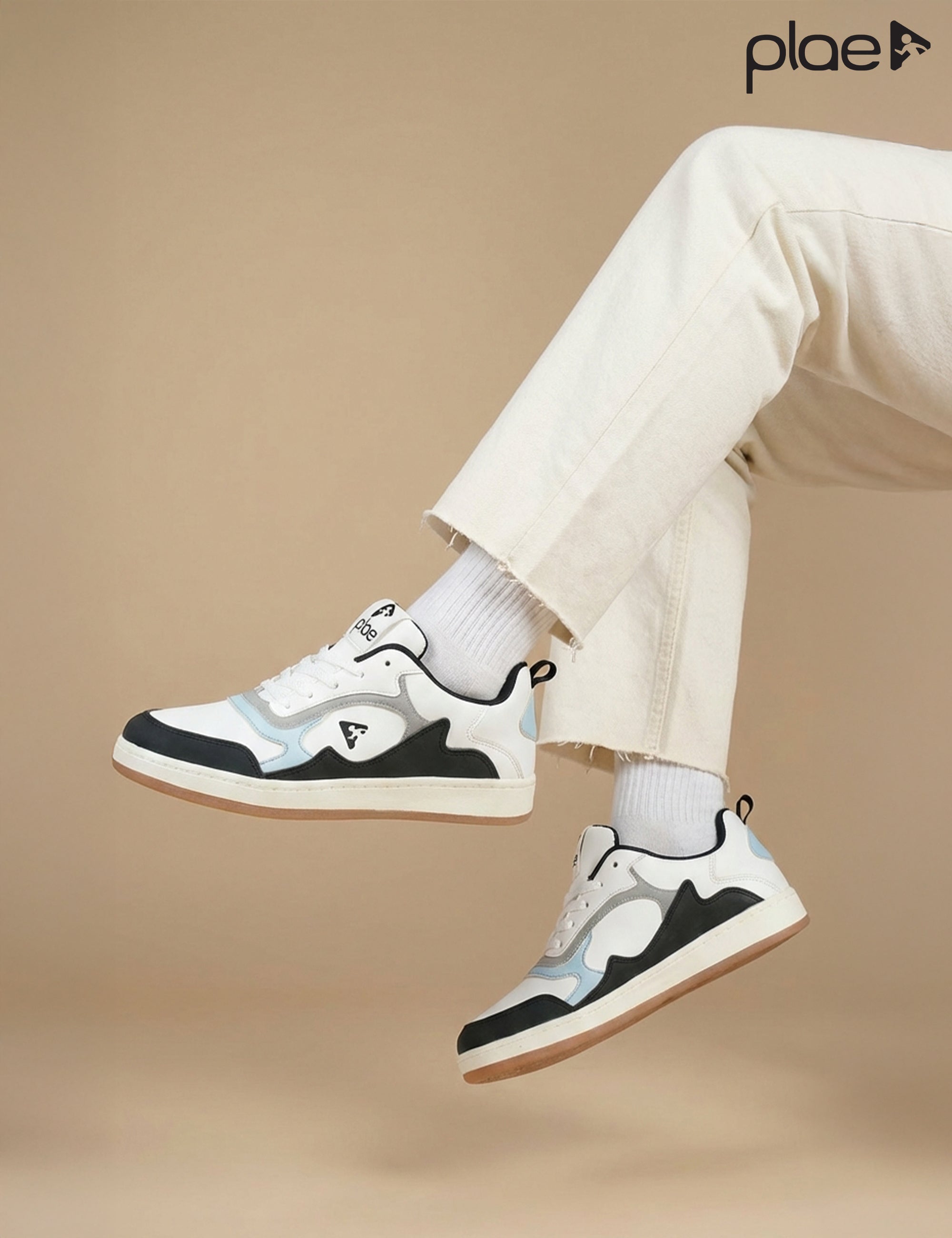 PLAE - Runner Men Lace Up Casual Sneaker – White/Sky