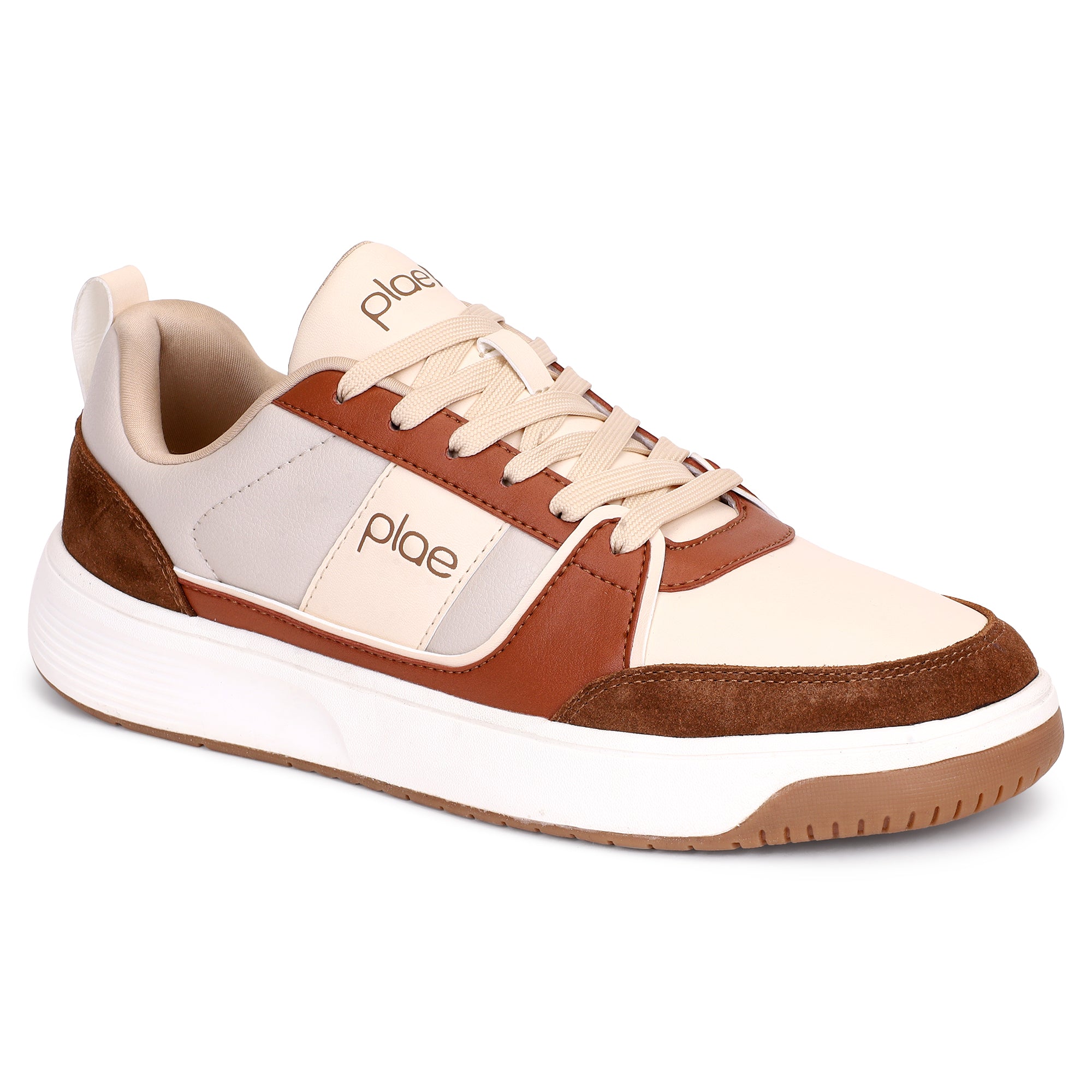 PLAE - Velo Men Lace Up Casual Sneaker – Beige/Rust