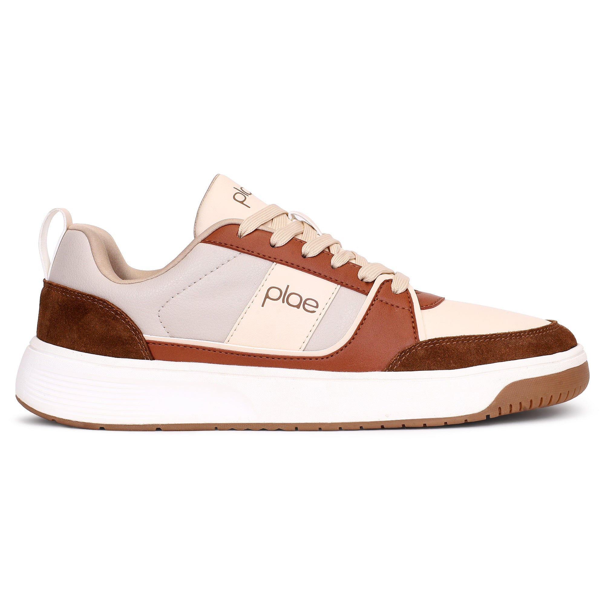 PLAE - Velo Men Lace Up Casual Sneaker – Beige/Rust