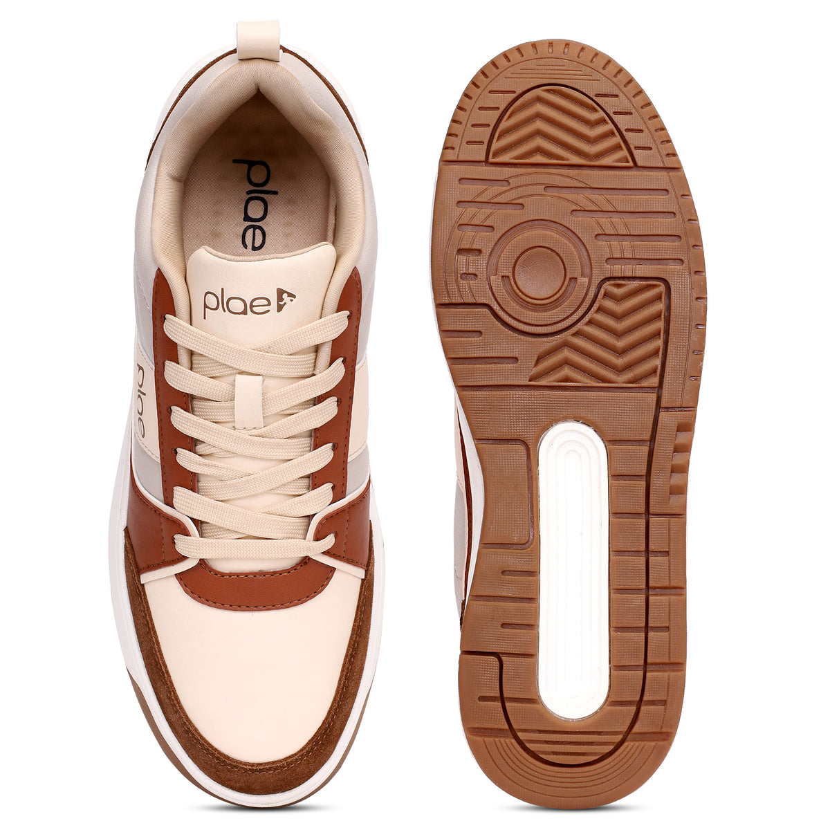 PLAE - Velo Men Lace Up Casual Sneaker – Beige/Rust