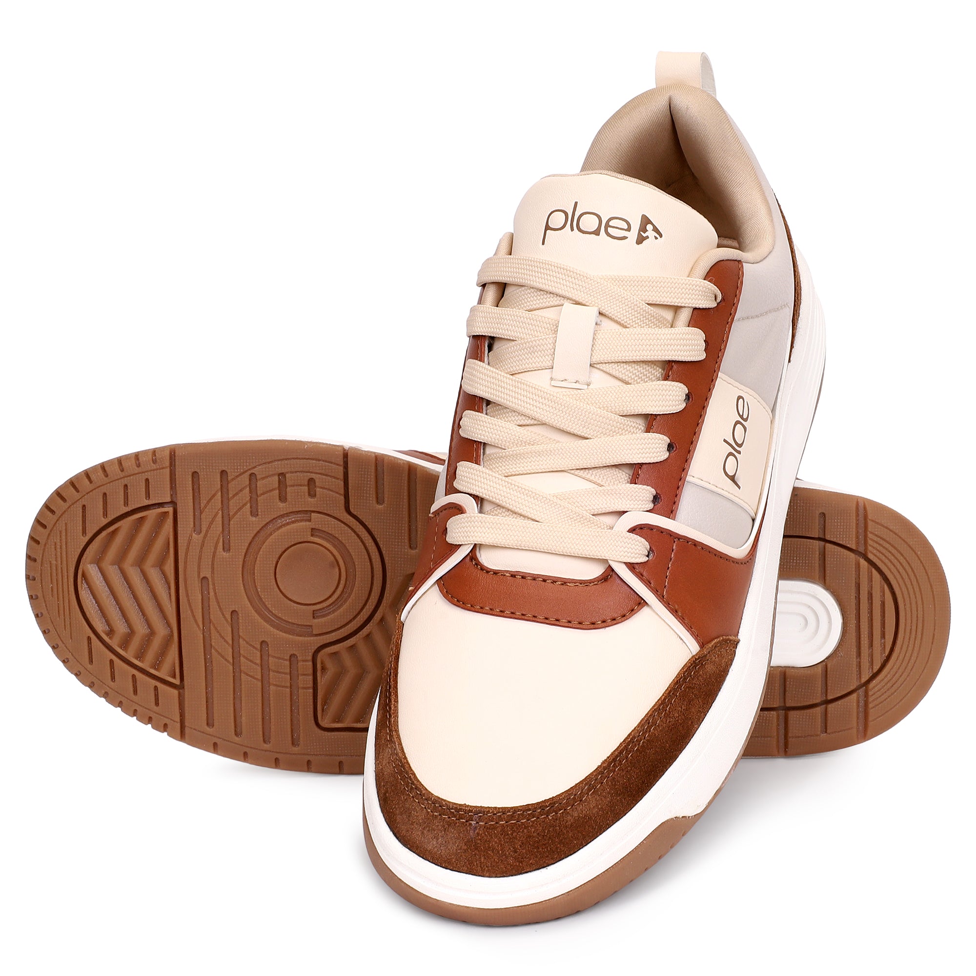 PLAE - Velo Men Lace Up Casual Sneaker – Beige/Rust