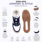 PLAE - Velo Men Lace Up Casual Sneaker – White/Navy