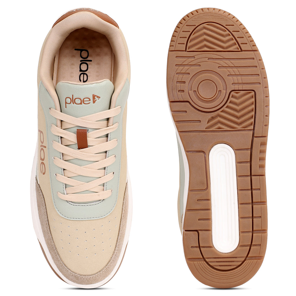 PLAE - Aura Men Lace Up Casual Sneaker – Beige