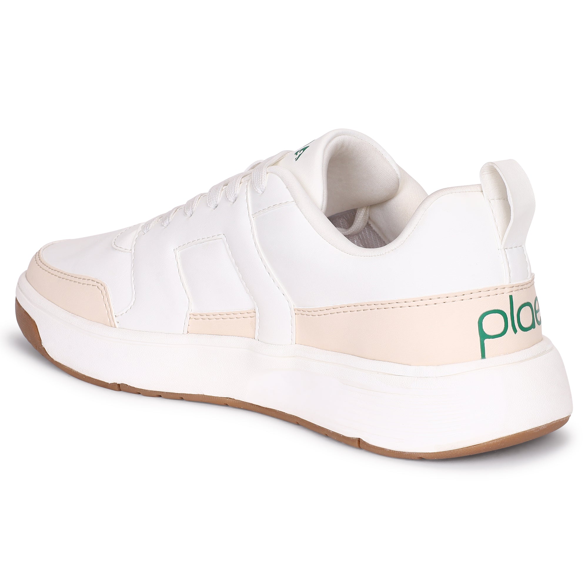 PLAE - Krest Men Lace Up Casual Sneaker – White/Beige