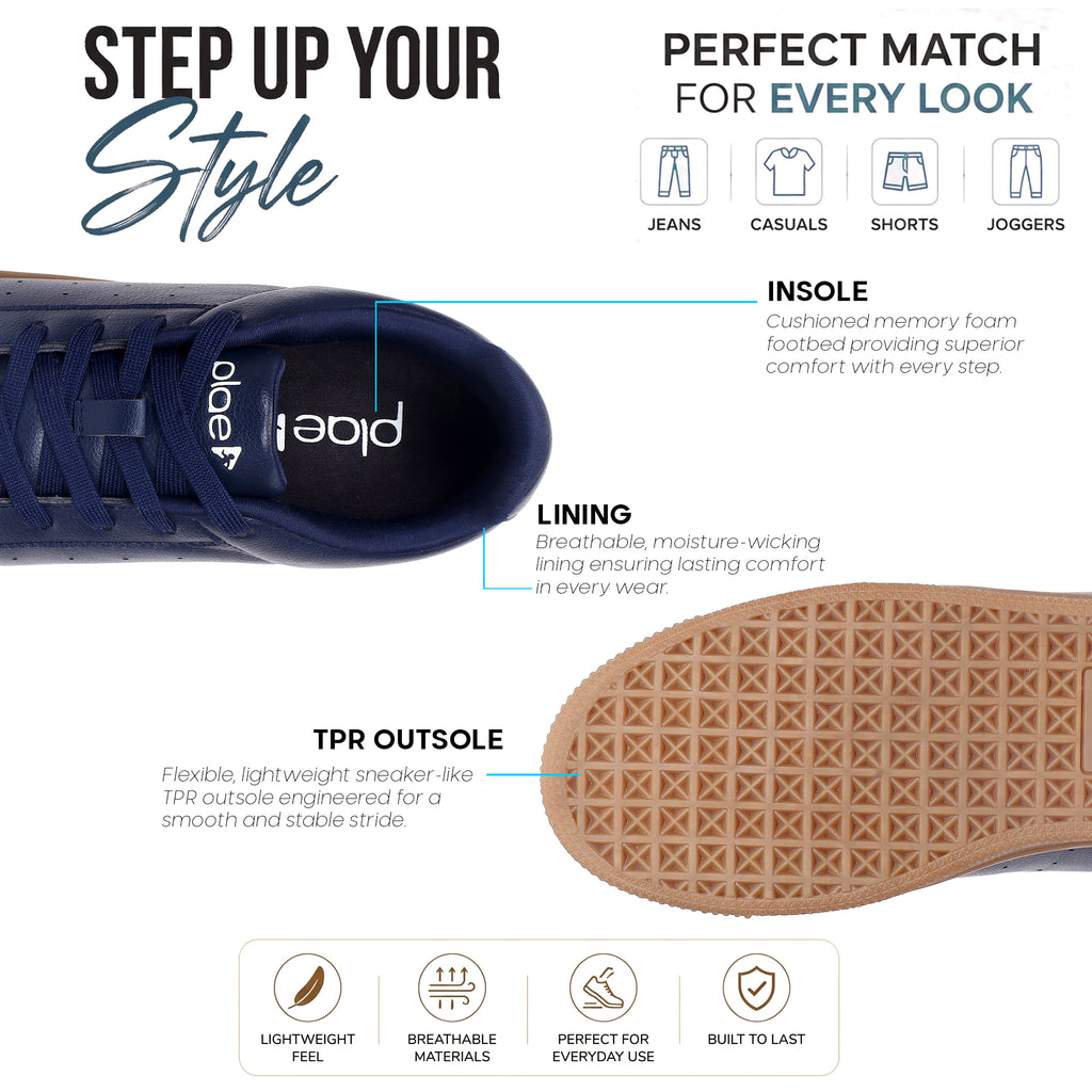 PLAE - Nivo Men Lace Up Casual Sneaker – Navy