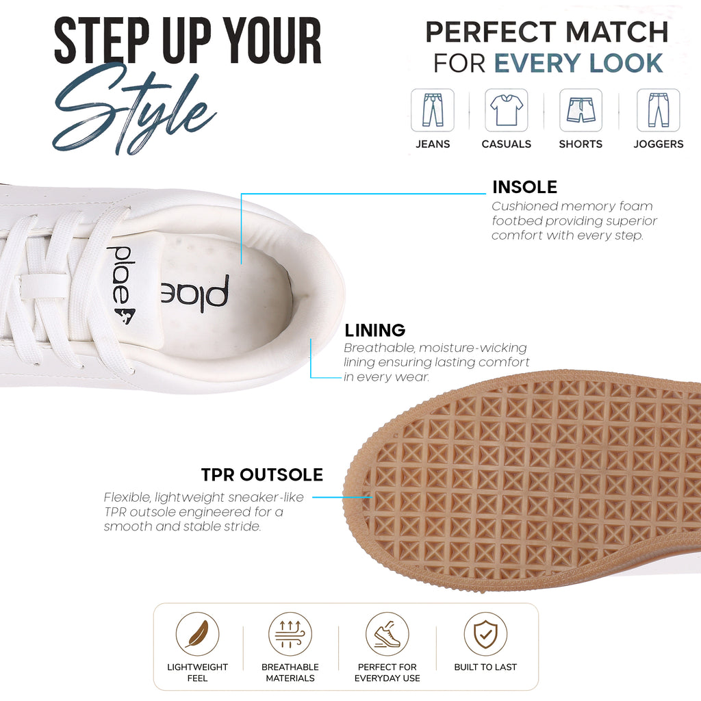 PLAE - Nivo Men Lace Up Casual Sneaker – White