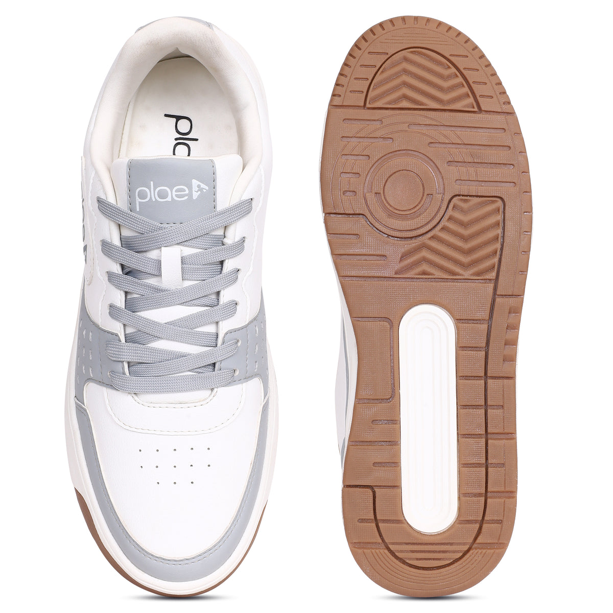 PLAE - Echo Men Lace Up Casual Sneaker – White/Grey