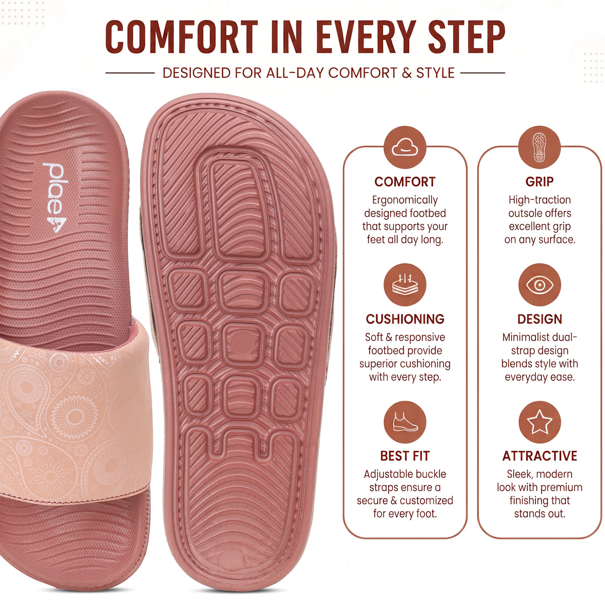 PLAE - Lumina Women Casual Slider – Peach