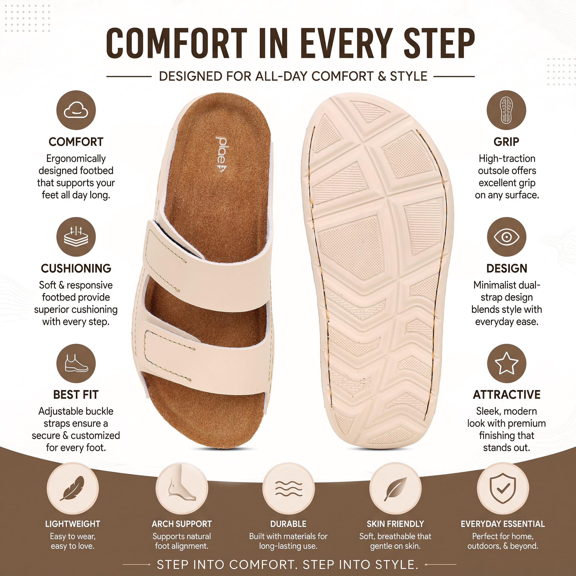 PLAE - Loaf Women Casual Slipper – Beige