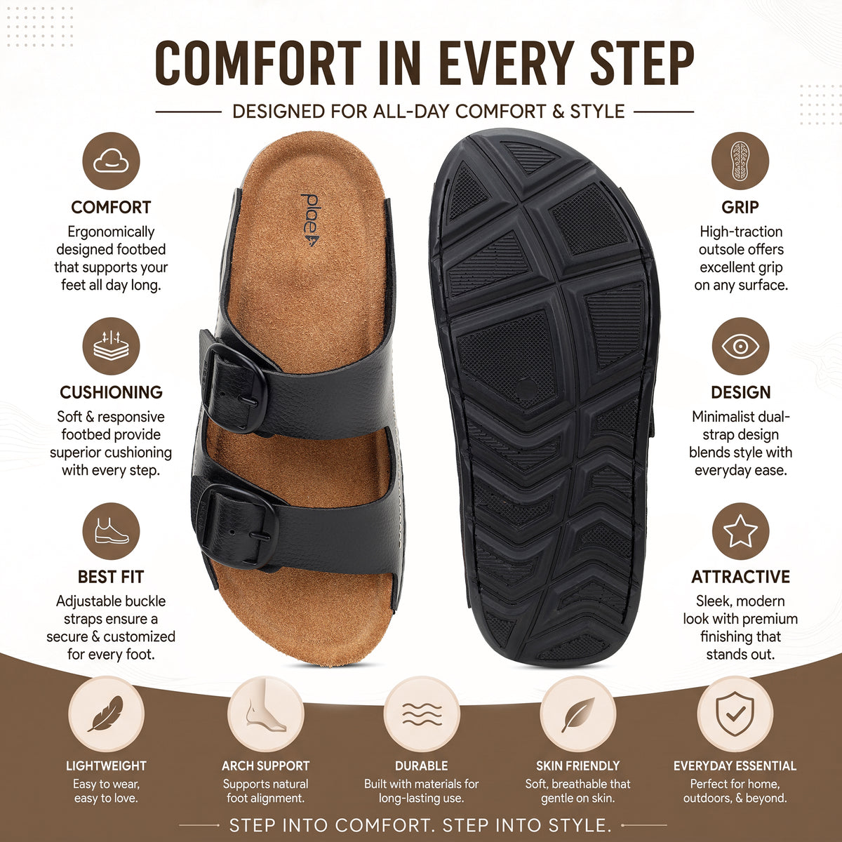 PLAE - Bliss Women Casual Slipper – Black
