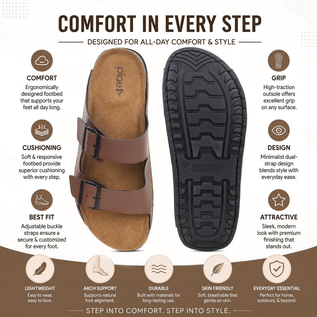 PLAE - Chill Men Casual Slipper – Brown