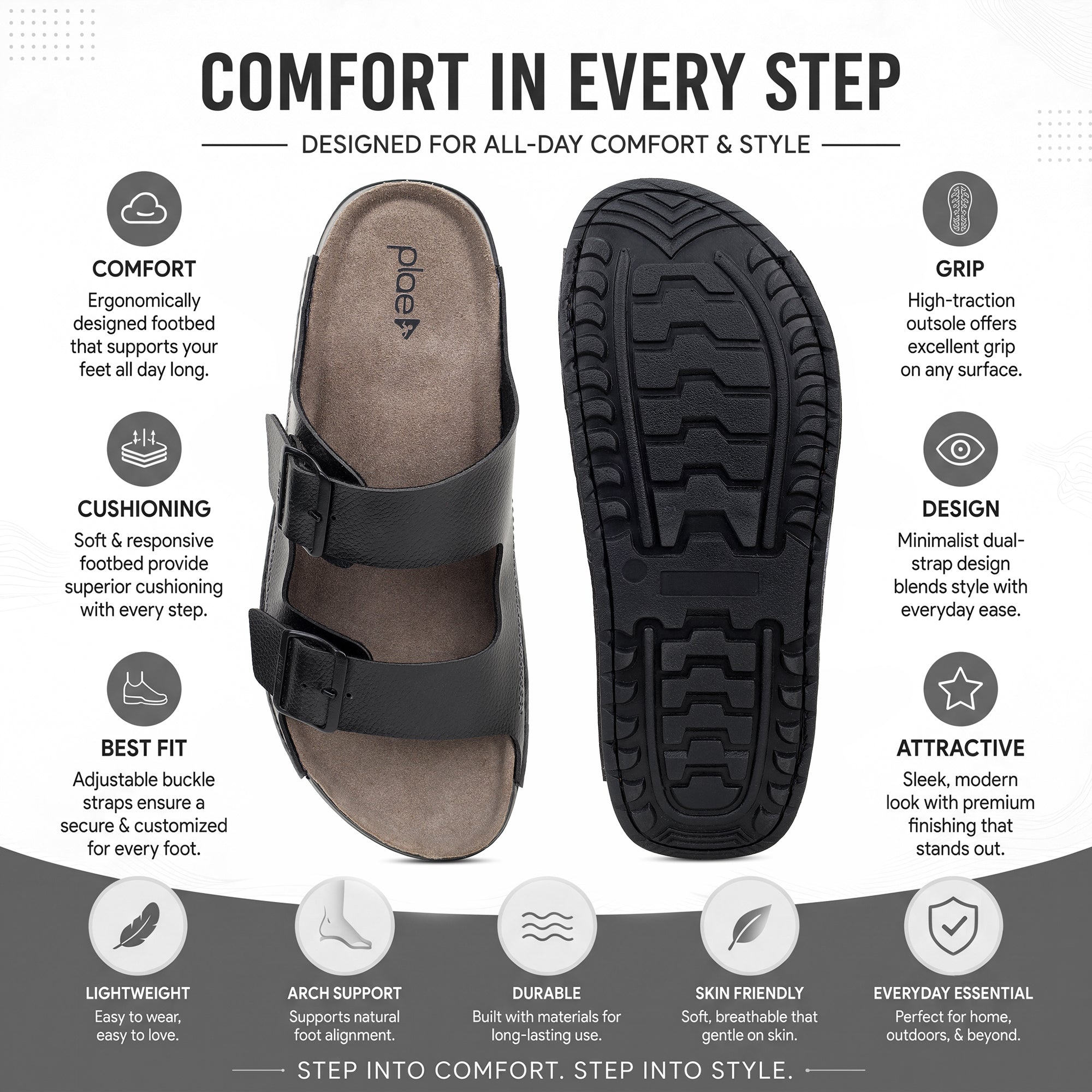 PLAE - Chill Men Casual Slipper – Black